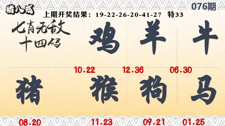 076期七肖无敌14码[图]